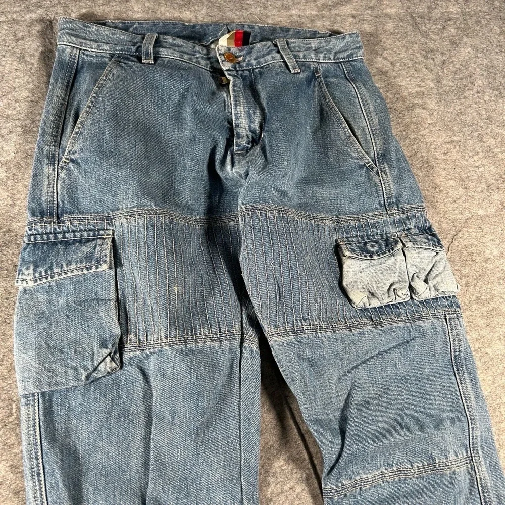 Kith Jeans Mens 30x32 Blue Patchwork Pockets Cargo Streetwear Urban Field Pant